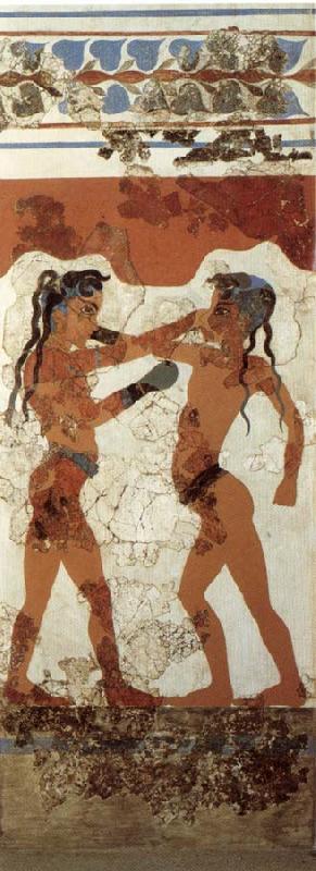 unknow artist Boys Boxing,from Thera oil painting image